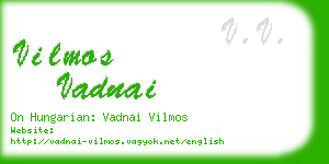 vilmos vadnai business card